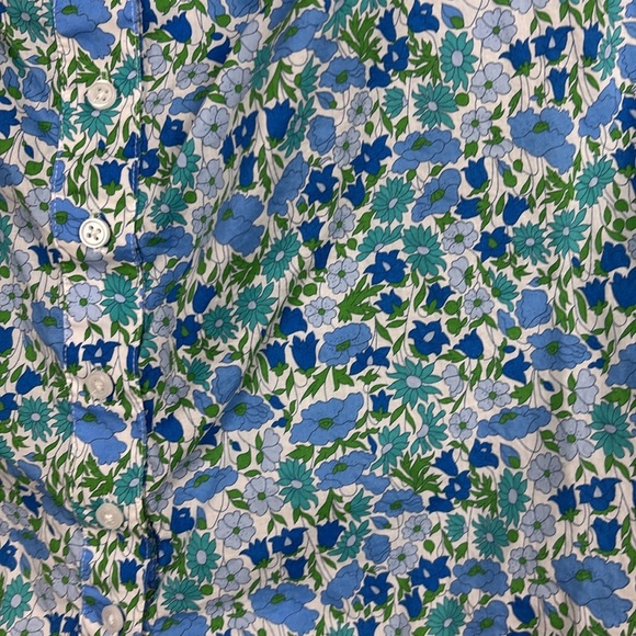 J. Crew Smocked Button Up Sleeveless Blouse in Liberty Fabric - M - Picture 2 of 9